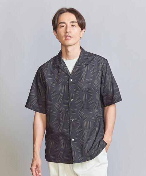 BEAUTY&YOUTH UNITED ARROWS（ビューティーアンドユースユナイテッドアローズ）の「ヒバナ パターン リラックス レギュラー オープンカラー シャツ（シャツ/ブラウス・メンズ・オフホワイト/ブラック/ダークグレー・L/M/S/XL）」の3枚目の写真