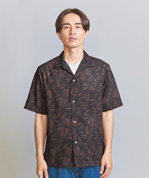 BEAUTY&YOUTH UNITED ARROWS（ビューティーアンドユースユナイテッドアローズ）の「ヒバナ パターン リラックス レギュラー オープンカラー シャツ（シャツ/ブラウス・メンズ・オフホワイト/ブラック/ダークグレー・L/M/S/XL）」の4枚目の写真