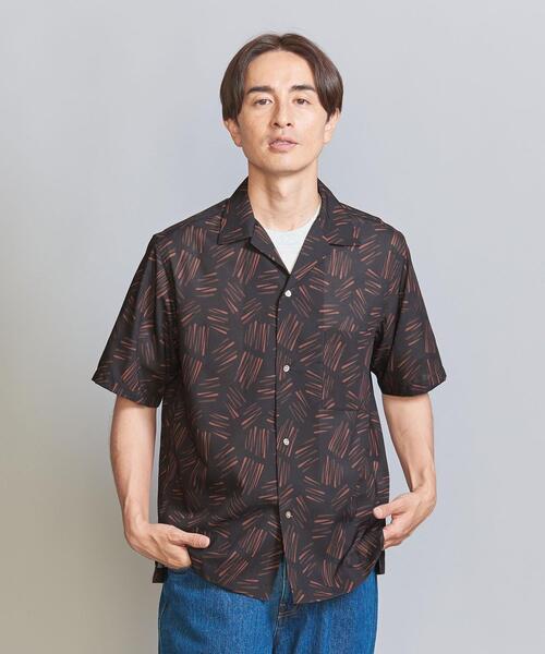 BEAUTY&YOUTH UNITED ARROWS（ビューティーアンドユースユナイテッドアローズ）の「ヒバナ パターン リラックス レギュラー オープンカラー シャツ（シャツ/ブラウス・メンズ・オフホワイト/ブラック/ダークグレー・L/M/S/XL）」の7枚目の写真