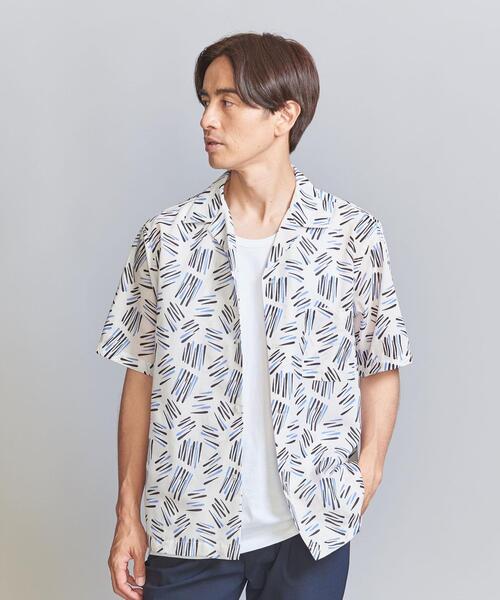 BEAUTY&YOUTH UNITED ARROWS（ビューティーアンドユースユナイテッドアローズ）の「ヒバナ パターン リラックス レギュラー オープンカラー シャツ（シャツ/ブラウス・メンズ・オフホワイト/ブラック/ダークグレー・L/M/S/XL）」の10枚目の写真