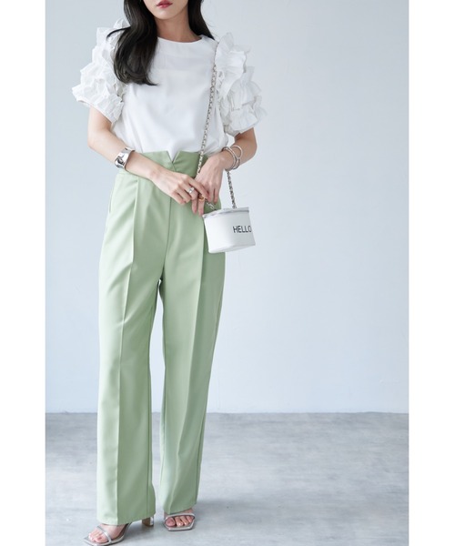 &. NOSTALGIA（アンドドットノスタルジア）の「【ZOZO限定】フリルスリーブカットソー（Tシャツ/カットソー・レディース・ベージュ/ホワイト/ブラック/ネイビー・M）」の6枚目の写真