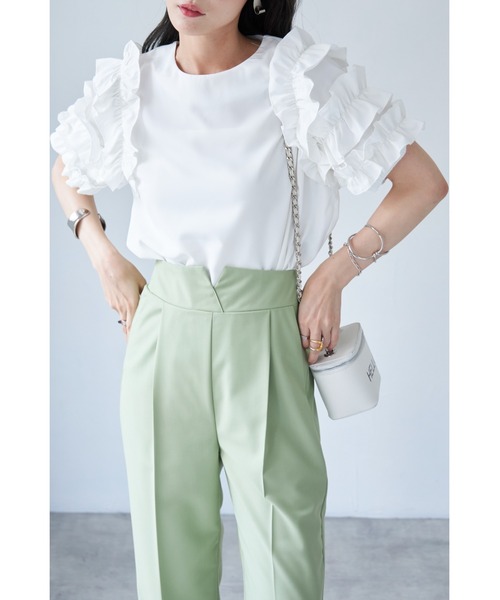 &. NOSTALGIA（アンドドットノスタルジア）の「【ZOZO限定】フリルスリーブカットソー（Tシャツ/カットソー・レディース・ベージュ/ホワイト/ブラック/ネイビー・M）」の19枚目の写真