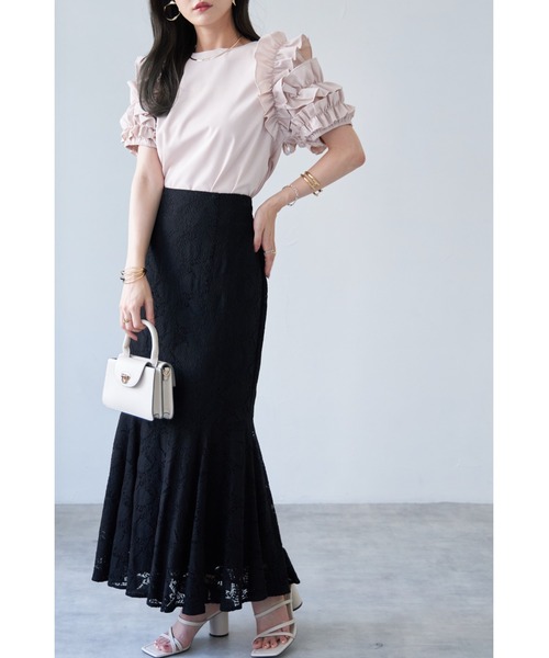 &. NOSTALGIA（アンドドットノスタルジア）の「【ZOZO限定】フリルスリーブカットソー（Tシャツ/カットソー・レディース・ベージュ/ホワイト/ブラック/ネイビー・M）」の11枚目の写真