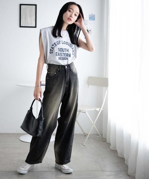 WEGO（ウィゴー）の「WEGO/ヴィンテージウォッシュカーブパンツ（デニムパンツ・レディース・ブラック系その他/コバルトブルー/ブラック/ライトインディゴブルー/ホワイト・SMALL/MEDIUM）」の21枚目の写真