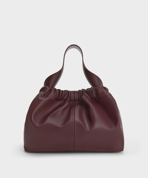 CHARLES & KEITH（チャールズ & キース）の「Ally アリー ルーシュドスローチーバッグ（ショルダーバッグ・レディース・カーキ/ベージュ/ブルー系その他/クリーム/スミクロ/ライトピンク/ワインレッド/ミント・S）」の8枚目の写真