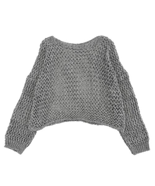 Figments（フィグメンツ）の「オーバーメッシュニットトップス（ニット/セーター・レディース・ブラック/グレー・FREE）」の13枚目の写真