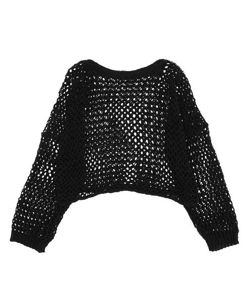 Figments（フィグメンツ）の「オーバーメッシュニットトップス（ニット/セーター・レディース・ブラック/グレー・FREE）」の14枚目の写真