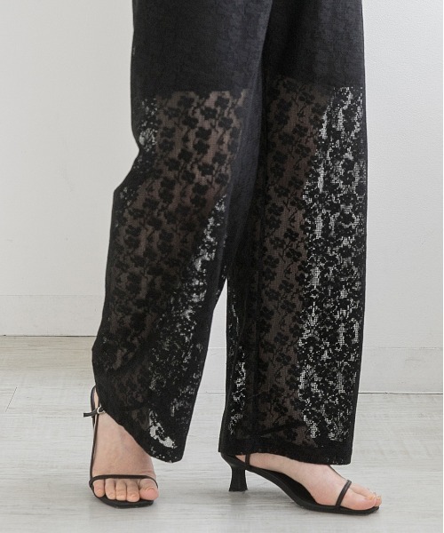 ad thie(アドティエ)の「裏地付き・総レース イージーパンツ(その他パンツ・レディース・オフホワイト/ブラック/アイボリー・FREE)」の10枚目の写真