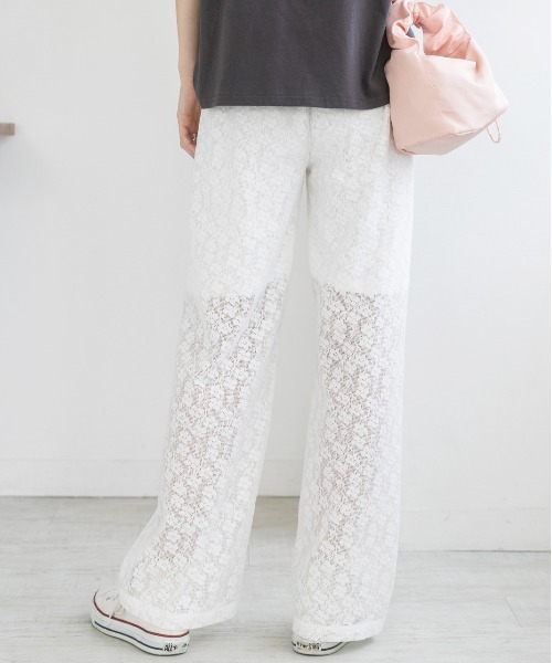 ad thie(アドティエ)の「裏地付き・総レース イージーパンツ(その他パンツ・レディース・オフホワイト/ブラック/アイボリー・FREE)」の6枚目の写真