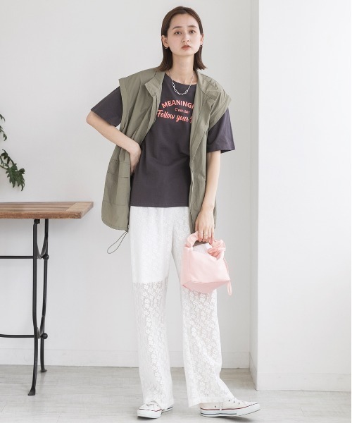 ad thie(アドティエ)の「裏地付き・総レース イージーパンツ(その他パンツ・レディース・オフホワイト/ブラック/アイボリー・FREE)」の14枚目の写真