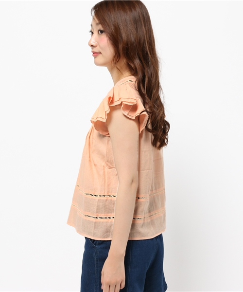 mystic（ミスティック）の「レース使いブラウス（シャツ/ブラウス・レディース・ブルー/ネイビー/ピンク/オフホワイト・ﾌﾘ-）」の7枚目の写真