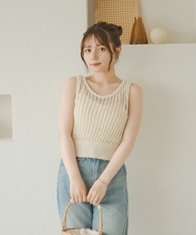 Ambre Neige | メッシュ編みタンクニット／【WEB/EC限定商品】(タンクトップ)