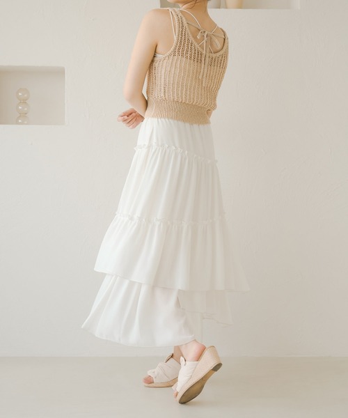 Ambre Neige（アンブルネージュ）の「メッシュ編みタンクニット／【WEB/EC限定商品】（タンクトップ・レディース・ベージュ/アイボリー・FREE）」の17枚目の写真