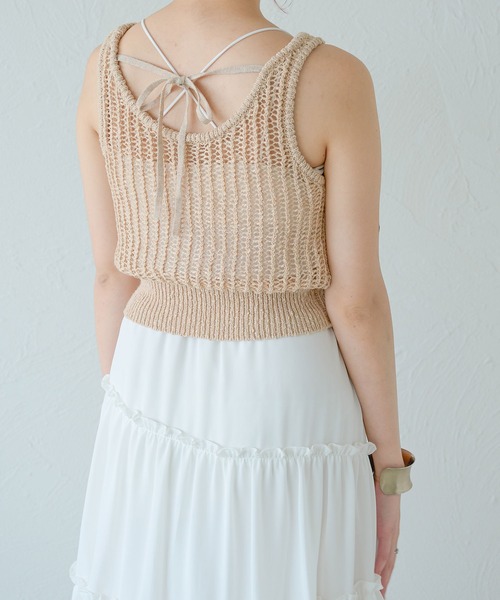 Ambre Neige（アンブルネージュ）の「メッシュ編みタンクニット／【WEB/EC限定商品】（タンクトップ・レディース・ベージュ/アイボリー・FREE）」の18枚目の写真