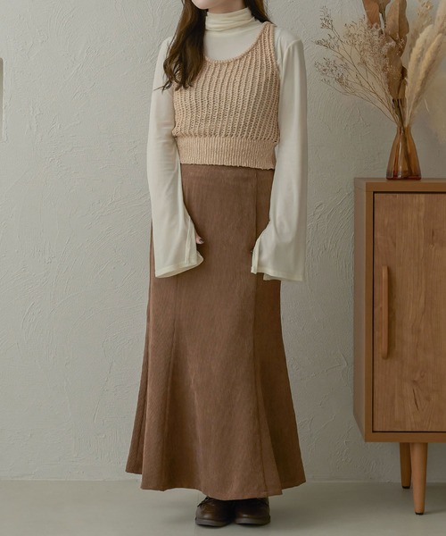 Ambre Neige（アンブルネージュ）の「メッシュ編みタンクニット／【WEB/EC限定商品】（タンクトップ・レディース・ベージュ/アイボリー・FREE）」の22枚目の写真