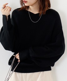 hunch 静電気防止総針12G 2WAYぽわんスリーブニット