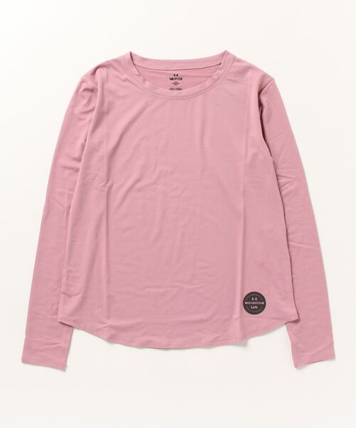 UNDER ARMOUR(アンダーアーマー)の「【別注】アンダーアーマー UAコージー ロングスリーブTシャツ 限定コラボ(Tシャツ/カットソー・レディース・ブラック/スモークピンク・XL/M/L/S)」の1枚目の写真