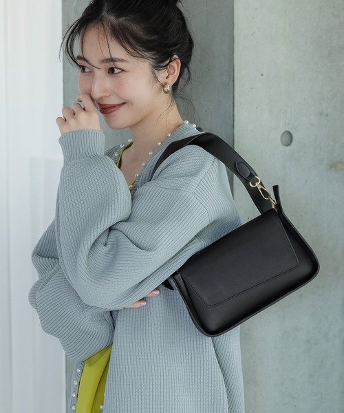 coca（coca）（コカ）の「合皮2WAYハンドバッグ（ハンドバッグ・レディース・ブラック/アイボリー・ONE SIZE）」の2枚目の写真