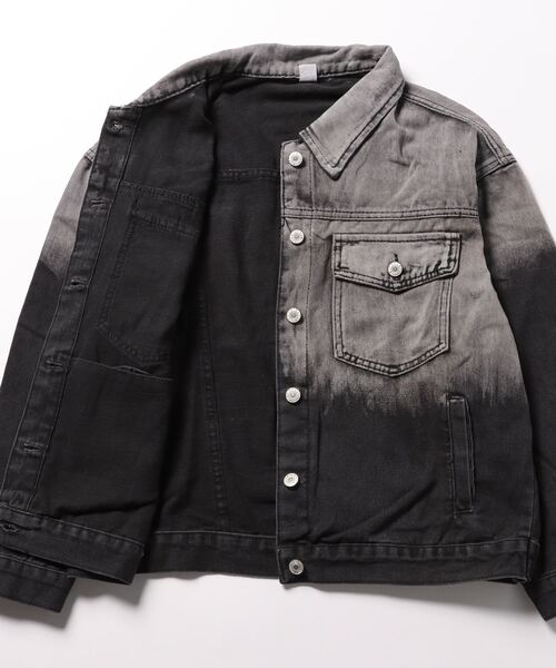 Burner（バーナー）の「【OKUOKU　0909】グラデーション　デニムジャケット　oku-outer-703611327677-46（デニムジャケット・メンズ・グレー系その他・M/S）」の3枚目の写真