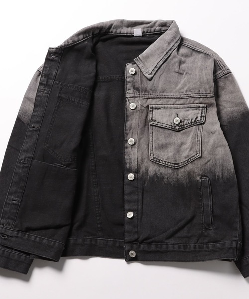 Burner（バーナー）の「【OKUOKU　0909】グラデーション　デニムジャケット　oku-outer-703611327677-46（デニムジャケット・メンズ・グレー系その他・M/S）」の4枚目の写真