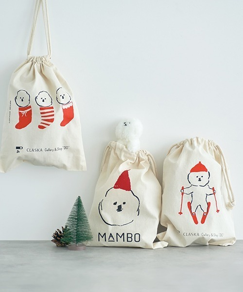MAMBO(マンボ)の「MAMBO WINTER コットン巾着 M / KAO(エコバッグ/サブバッグ・レディース・ホワイト・FREE)」の6枚目の写真