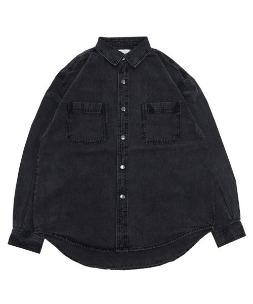 TIMELY WARNING(タイムリーワーニング)の「【Timely Warning】デニムシャツ(シャツ/ブラウス・メンズ・ブルー/ブラック・L/M/XL)」の1枚目の写真