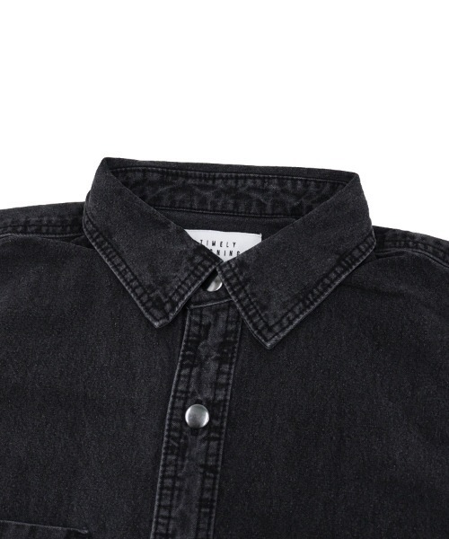 TIMELY WARNING(タイムリーワーニング)の「【Timely Warning】デニムシャツ(シャツ/ブラウス・メンズ・ブルー/ブラック・L/M/XL)」の5枚目の写真