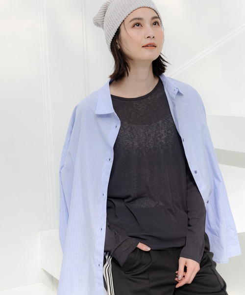 LAKOLE(ラコレ)の「シアー長袖T / 979702(Tシャツ/カットソー・レディース・ブラック/チャコール/ライトグレー/オフホワイト/ピンク/ブラウン/イエロー・SMALL/MEDIUM)」の16枚目の写真