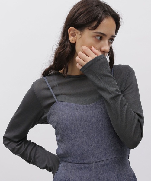 LAKOLE(ラコレ)の「シアー長袖T / 979702(Tシャツ/カットソー・レディース・ブラック/チャコール/ライトグレー/オフホワイト/ピンク/ブラウン/イエロー・SMALL/MEDIUM)」の17枚目の写真