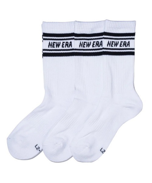 NEW ERA（ニューエラ）の「【NEW ERA】ラインソックス クルー [BSC]（ソックス/靴下・メンズ・ブラック/ホワイト/マルチ/ネイビー/グレー/チャコール・25cm/23cm/27cm/21cm）」の2枚目の写真
