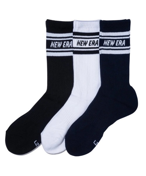 NEW ERA（ニューエラ）の「【NEW ERA】ラインソックス クルー [BSC]（ソックス/靴下・メンズ・ブラック/ホワイト/マルチ/ネイビー/グレー/チャコール・25cm/23cm/27cm/21cm）」の6枚目の写真