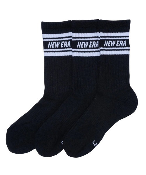 NEW ERA（ニューエラ）の「【NEW ERA】ラインソックス クルー [BSC]（ソックス/靴下・メンズ・ブラック/ホワイト/マルチ/ネイビー/グレー/チャコール・25cm/23cm/27cm/21cm）」の3枚目の写真