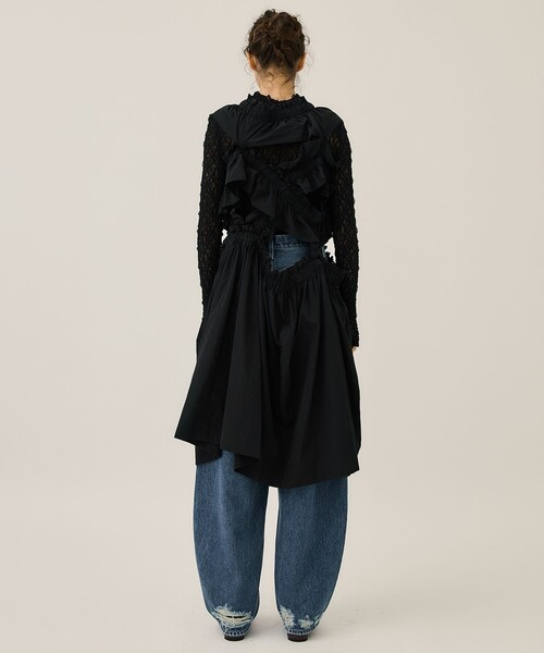 houga フリル付きノースリーブワンピース 青 HOUGA（ホウガ）の「【HOUGA/ホウガ】kiki frill dress/キキ