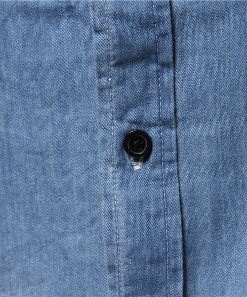 VENCEEXCHANGE（ヴァンスエクスチェンジ）の「デニムバック刺繍5分袖シャツ           （シャツ/ブラウス・メンズ・ブルー/ダークネイビー・MEDIUM/SMALL/LARGE）」の6枚目の写真