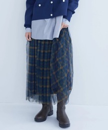 KBF　柄切替チュールスカート