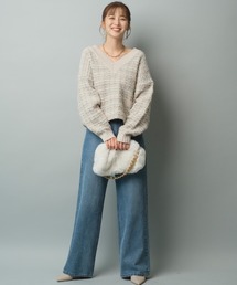 JUSGLITTY（ジャスグリッティー）の「クロップドツィードゆるV