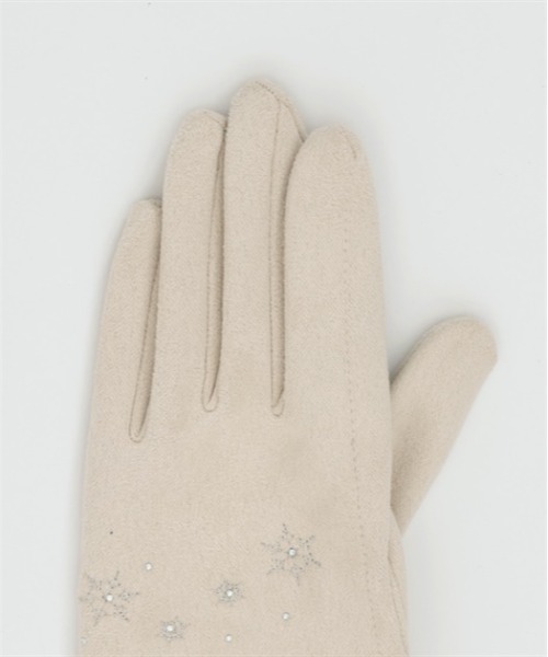 axes femme（アクシーズファム）の「雪刺繍×パールファー手袋（手袋