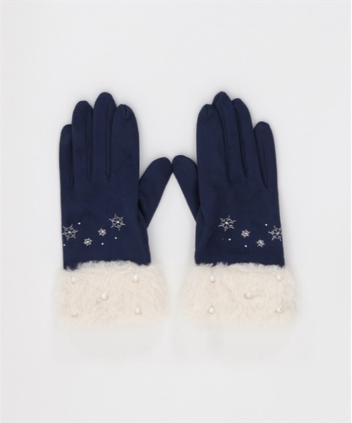 axes femme（アクシーズファム）の「雪刺繍×パールファー手袋（手袋・レディース・ブラック/ネイビー/キナリ・FREE）」の13枚目の写真