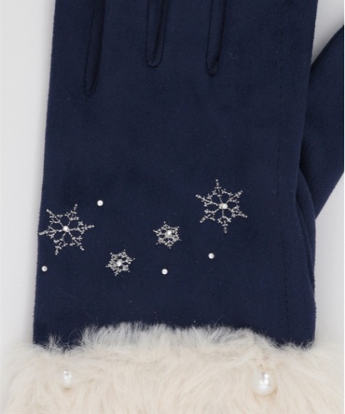 axes femme（アクシーズファム）の「雪刺繍×パールファー手袋（手袋・レディース・ブラック/ネイビー/キナリ・FREE）」の17枚目の写真