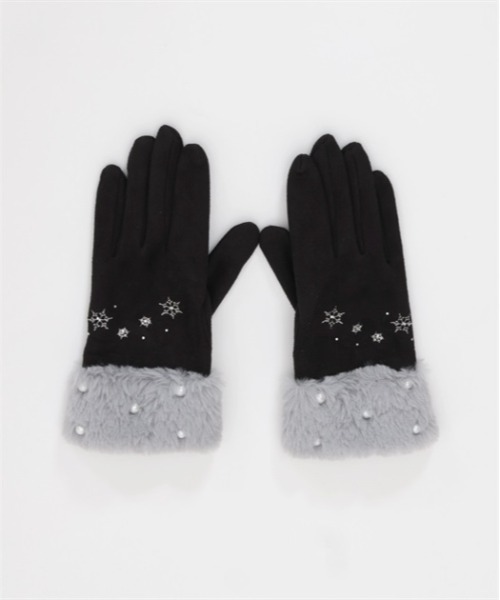 axes femme（アクシーズファム）の「雪刺繍×パールファー手袋（手袋・レディース・ブラック/ネイビー/キナリ・FREE）」の19枚目の写真