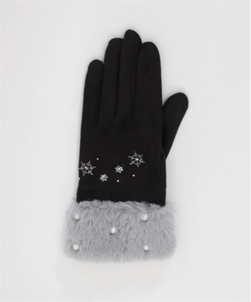axes femme（アクシーズファム）の「雪刺繍×パールファー手袋（手袋・レディース・ブラック/ネイビー/キナリ・FREE）」の20枚目の写真