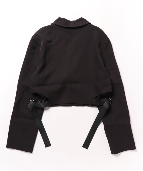 セール】サイドベルトカッティングショートジャケット