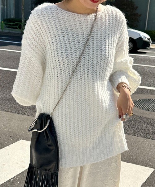 archives(アルシーヴ)の「〈Lid.〉Openwork Knit(ニット/セーター・レディース・オフホワイト/ピンク/グリーン/オレンジ・MEDIUM)」の5枚目の写真