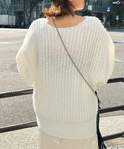 archives(アルシーヴ)の「〈Lid.〉Openwork Knit(ニット/セーター・レディース・オフホワイト/ピンク/グリーン/オレンジ・MEDIUM)」の7枚目の写真