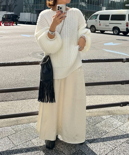 archives(アルシーヴ)の「〈Lid.〉Openwork Knit(ニット/セーター・レディース・オフホワイト/ピンク/グリーン/オレンジ・MEDIUM)」の11枚目の写真