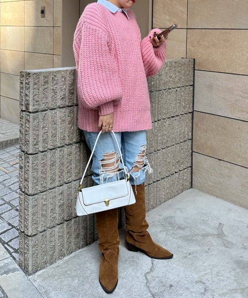 archives(アルシーヴ)の「〈Lid.〉Openwork Knit(ニット/セーター・レディース・オフホワイト/ピンク/グリーン/オレンジ・MEDIUM)」の18枚目の写真