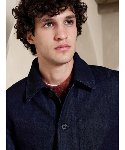 Banana Republic（バナナリパブリック）の「ブラッシュド セルビッジ チョアコート（デニムジャケット・メンズ・インディゴブルー・XL/L/M/S）」の4枚目の写真