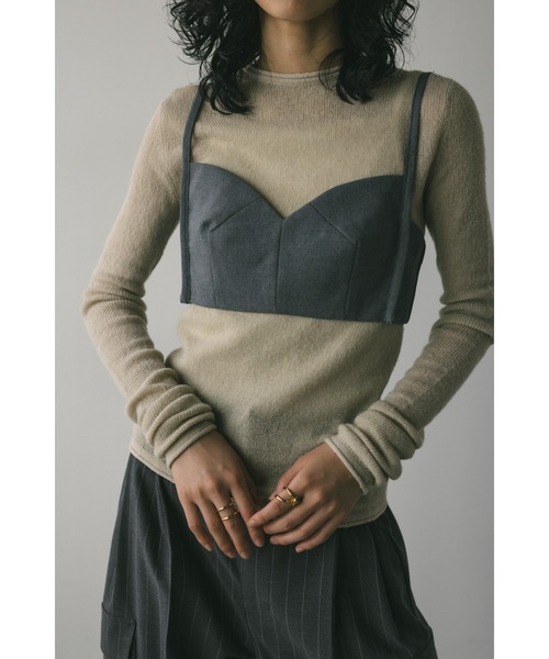 STYLEMIXER（スタイルミキサー）の「カーブラインビスチェ（ベスト・レディース・ブラック/グレー・SMALL/MEDIUM）」の12枚目の写真