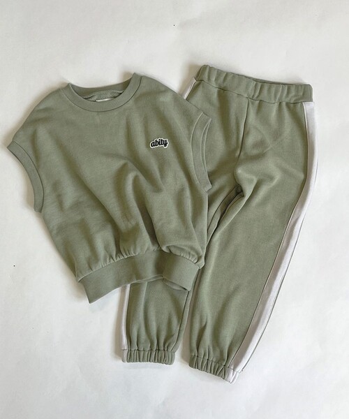 胸刺しゅうワッペン スウェットベストセットアップ（スウェット