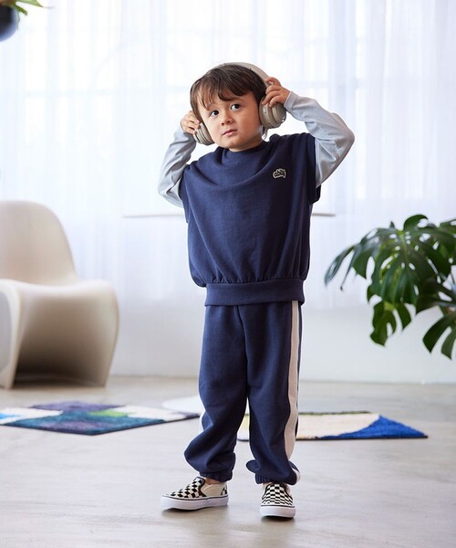 胸刺しゅうワッペン スウェットベストセットアップ（スウェット